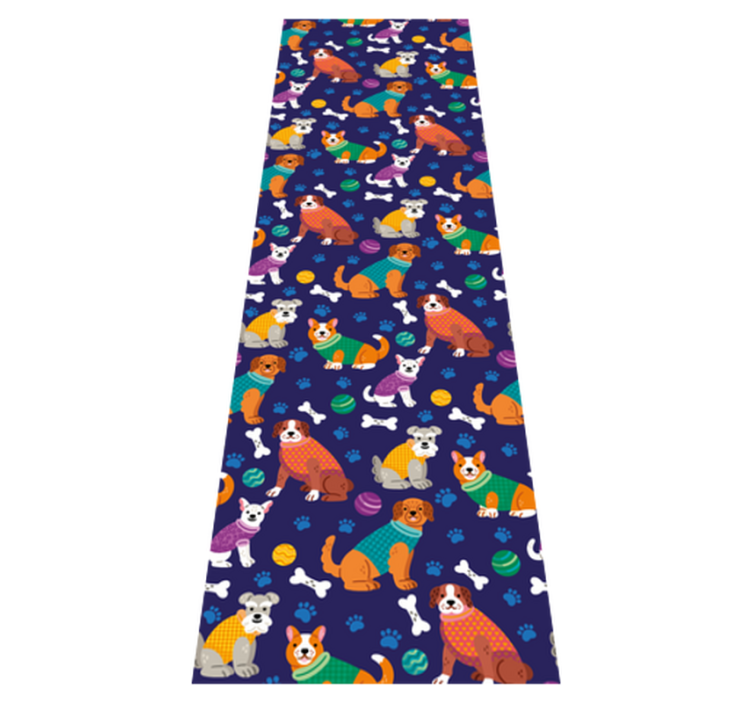 Vinyl teppich schlafzimmer mit buntem hundemuster - TenStickers