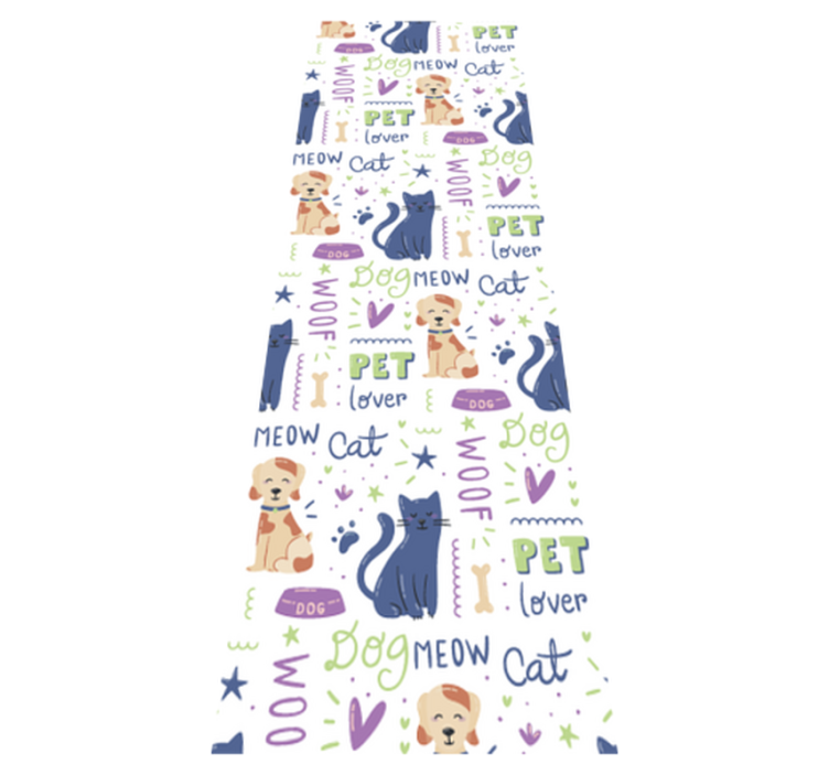 Vinyl teppich schlafzimmer bunter doodle mit hunden - TenStickers