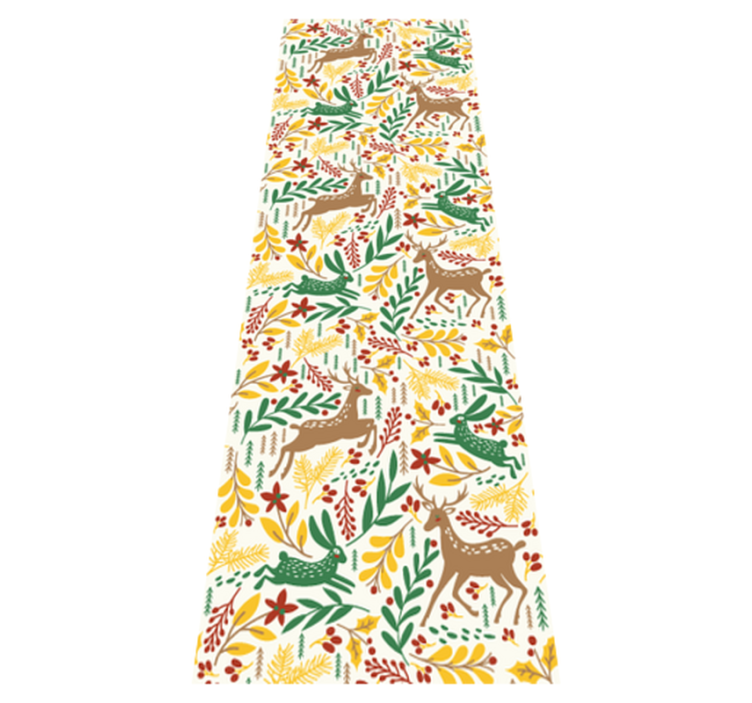 Vinyl teppich schlafzimmer mit grauem reh und gelben blumen - TenStickers