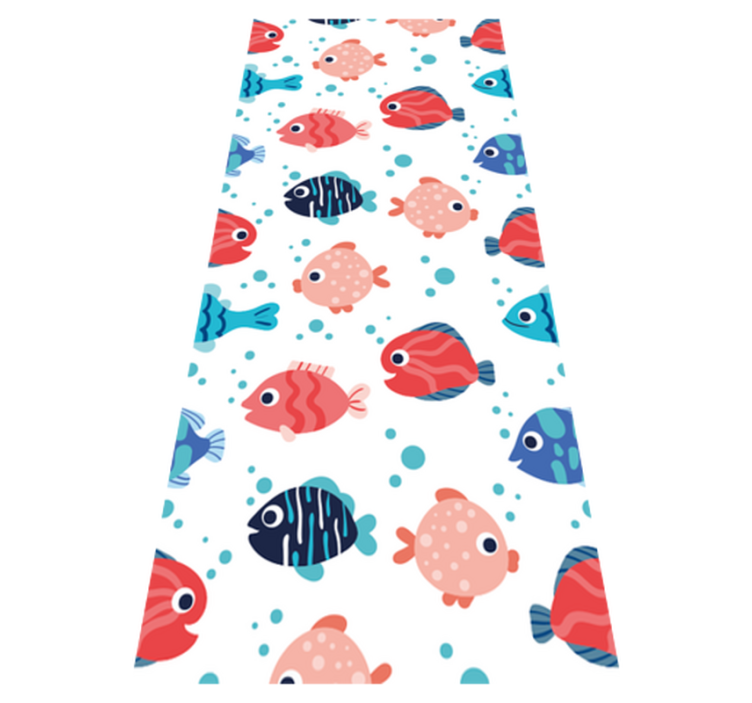 Vinyl teppich schlafzimmer mit rosa und blauen fischen - TenStickers