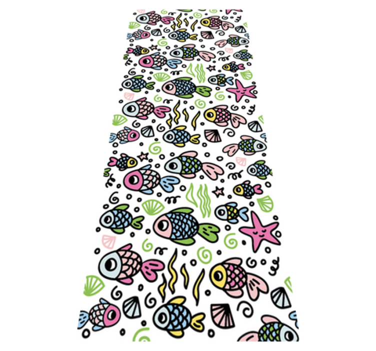 Vinyl teppich schlafzimmer mit buntem fischmuster - TenStickers