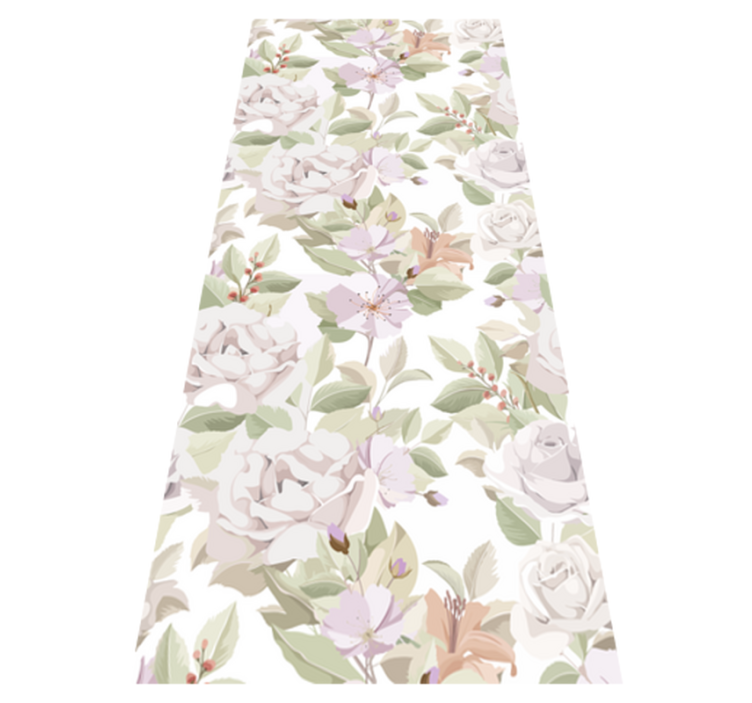 Vinyl teppich schlafzimmer elegantes florales muster - TenStickers