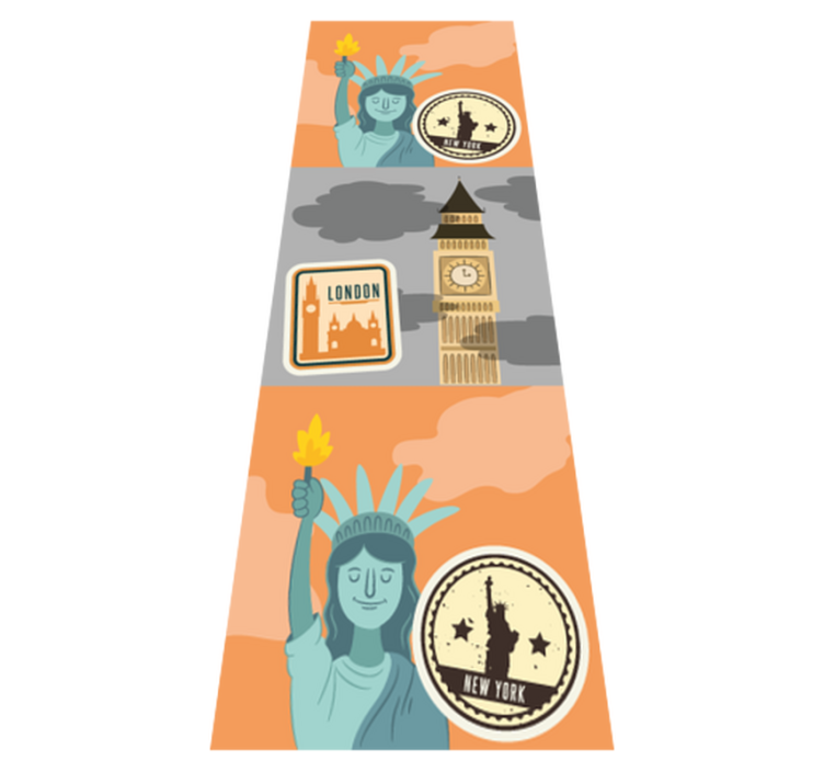 Vinyl teppich schlafzimmer nyc und london collage - TenStickers