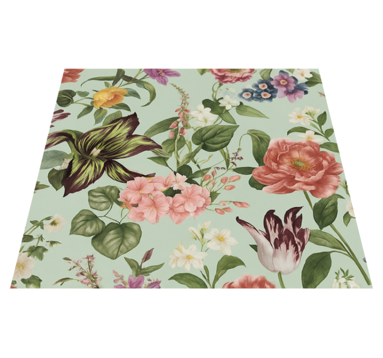 Vinyl teppich schlafzimmer bunte frühlingsblumen - TenStickers