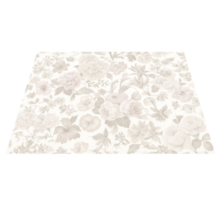 Vinyl teppich schlafzimmer im vintage floral design - TenStickers