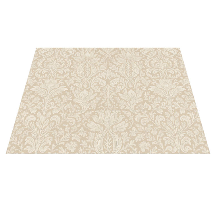 Vinyl teppich schlafzimmer klassisch beige floral - TenStickers