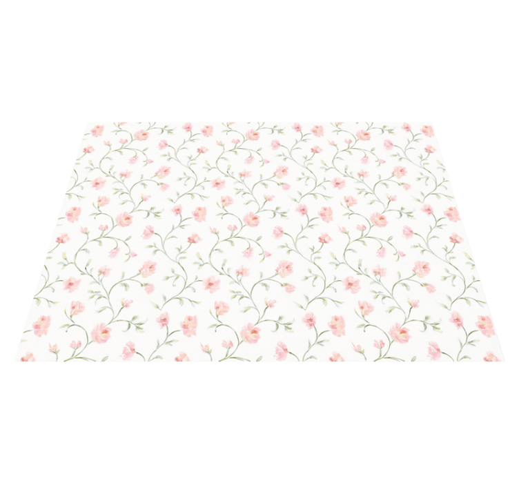 Vinyl teppich schlafzimmer botanische rosa blume - TenStickers