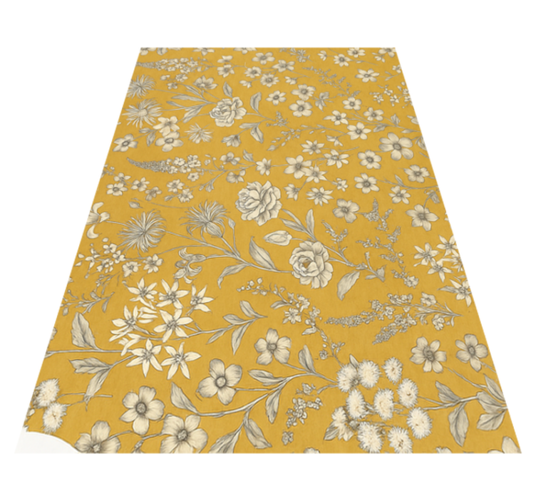 Vinyl teppich schlafzimmer mit vintage blumenmuster - TenStickers
