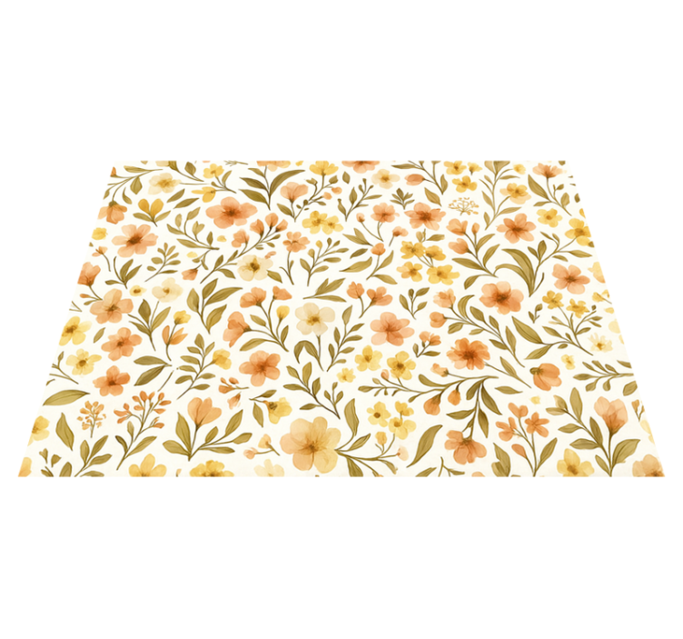Vinyl teppich schlafzimmer vintage blumenmuster - TenStickers