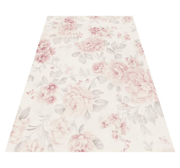 Vinyl teppich schlafzimmer im vintage pink blumenmuster - TenStickers