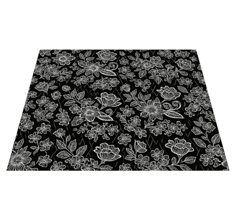 Vinyl teppich schlafzimmer dunkles blumenmuster - TenStickers
