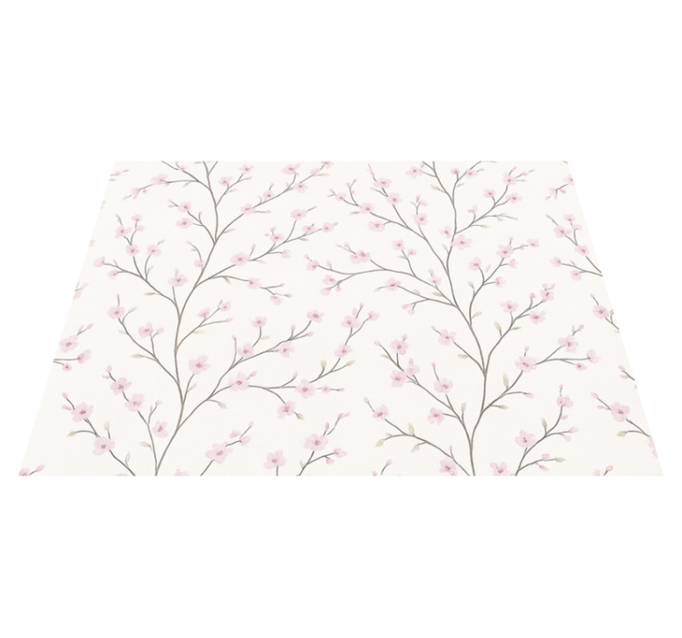 Vinyl teppich schlafzimmer grauer baum mit rosa blumen - TenStickers