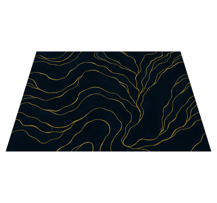 Vinyl teppich schlafzimmer in dunkelblau und goldmarmor - TenStickers
