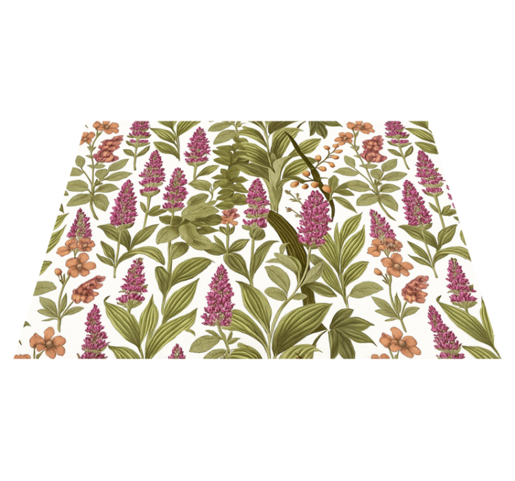 Vinyl teppich schlafzimmer buntes botanisches muster - TenStickers
