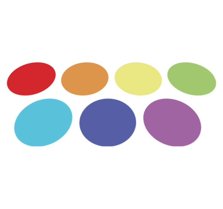 Vinyl teppich geometrisch regenbogen große punkte - TenStickers