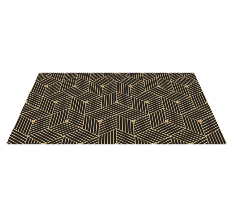 Vinyl teppich geometrisch mit goldenem dekor muster - TenStickers