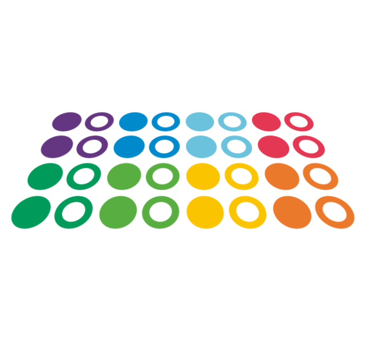 Vinyl teppich geometrisch regenbogenfarben kreise - TenStickers