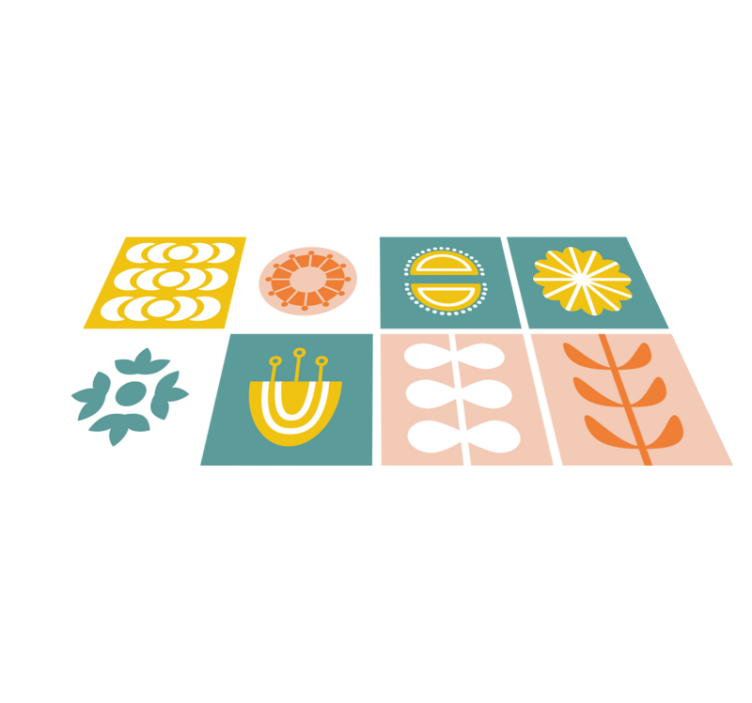 Vinyl teppich geometrisch norwegische fliesen - TenStickers