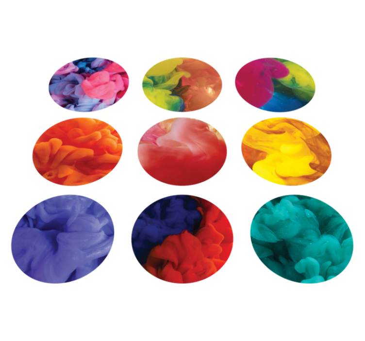 Vinyl teppich geometrisch set bunter rauchstickers - TenStickers