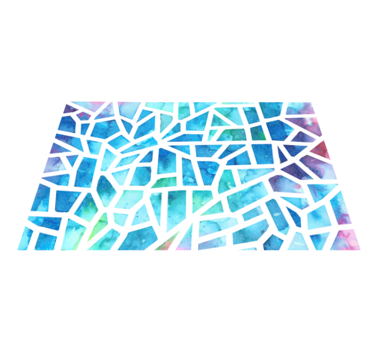Vinyl teppich geometrisch aquarell dreieck glas mosaik - TenStickers