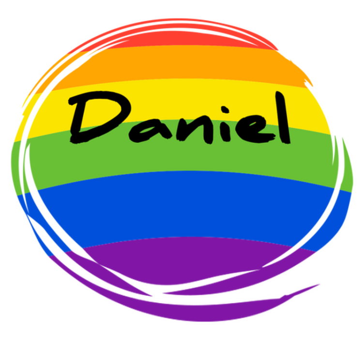 Vinyl teppich geometrisch personalisierter regenbogenkreis - TenStickers