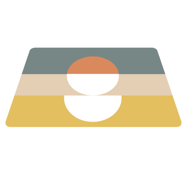 Vinyl teppich geometrisch 3 gestreift mit kreisflagge - TenStickers