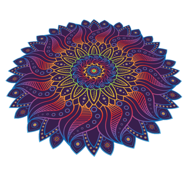 Vinyl teppich geometrisch regenbogen mandala - TenStickers
