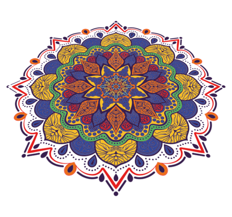 Vinyl teppich geometrisch bunter blumenmandala - TenStickers