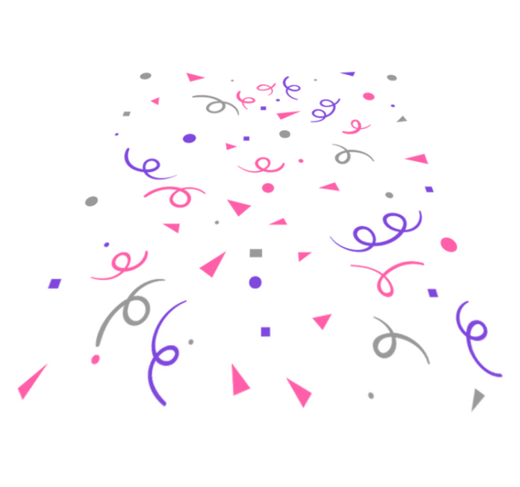 Vinyl teppich geometrisch in grau rosa und lila konfetti - TenStickers