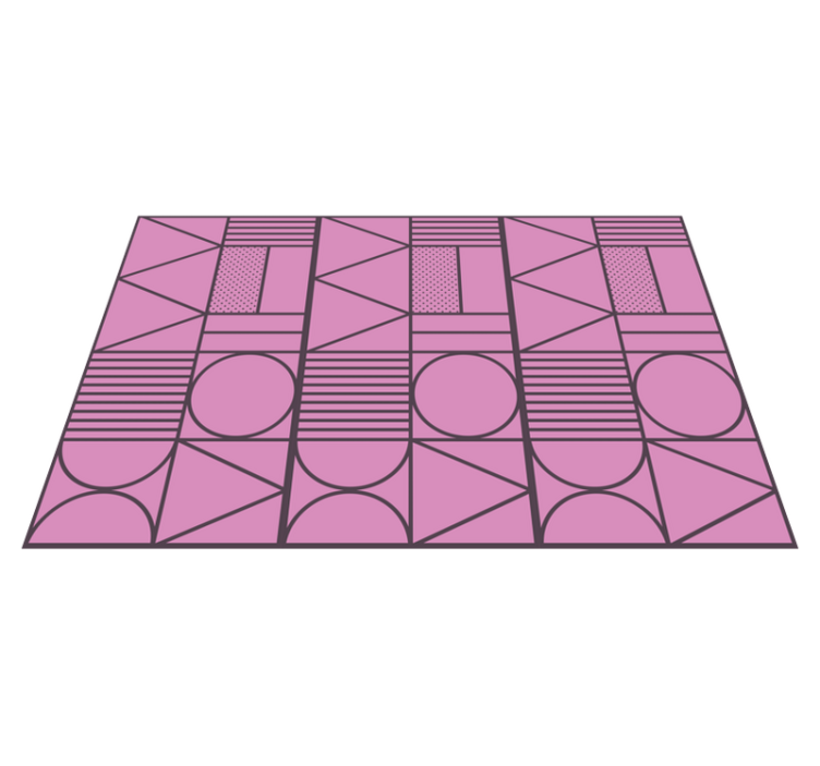 Vinyl teppich geometrisch in rosa und grau - TenStickers