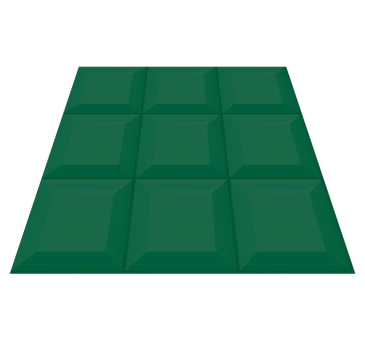 Vinyl teppich geometrisch grüne 3d-fliesen - TenStickers