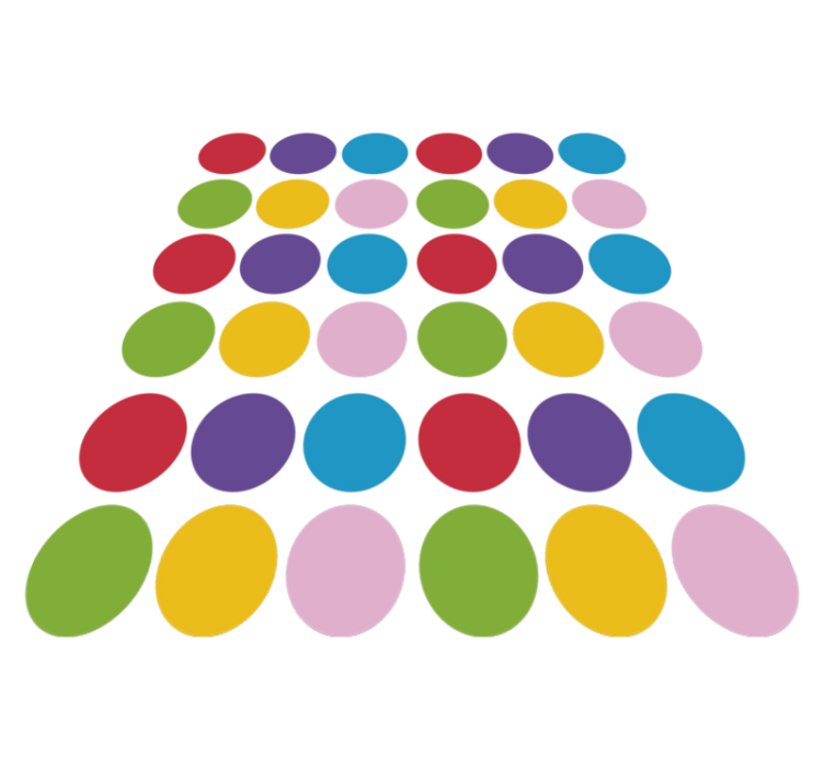 Vinyl teppich geometrisch mit buntem kreisdesign - TenStickers