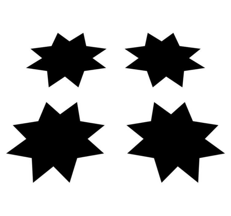 Vinyl teppich geometrisch schwarze sternformen - TenStickers