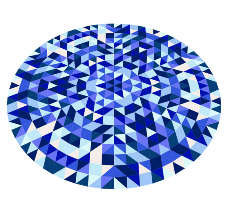 Vinyl teppich geometrisch mit kreisblauem muster - TenStickers