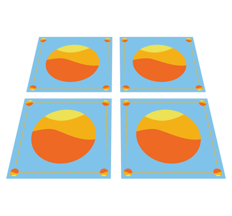 Vinyl teppich geometrisch bunte geometrische kreise - TenStickers