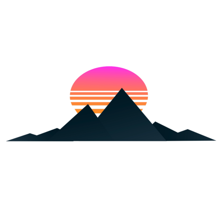 Vinyl teppich geometrisch berg sonnenuntergang - TenStickers