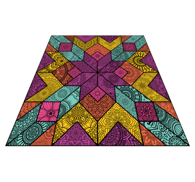 Vinyl teppich geometrisch bunte geometrische elemente - TenStickers