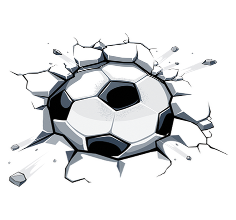Vinyl teppich kinderzimmer 3d fußballmotiv - TenStickers
