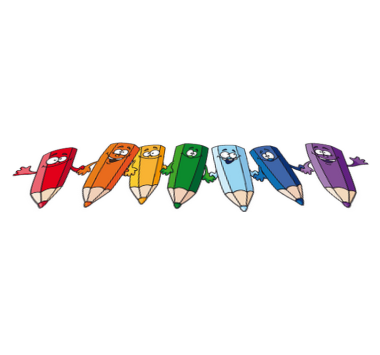 Vinyl teppich kinderzimmer fröhliche bunte stifte - TenStickers