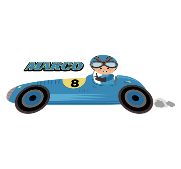 Vinyl teppich kinderzimmer formel 1 auto mit namen - TenStickers