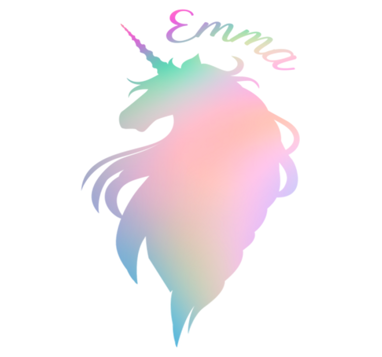 Vinyl teppich kinderzimmer personalisierbares einhorn - TenStickers