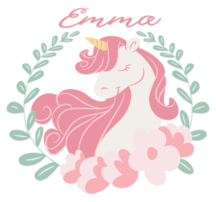 Vinyl teppich kinderzimmer einhorn prinzessin mit name - TenStickers