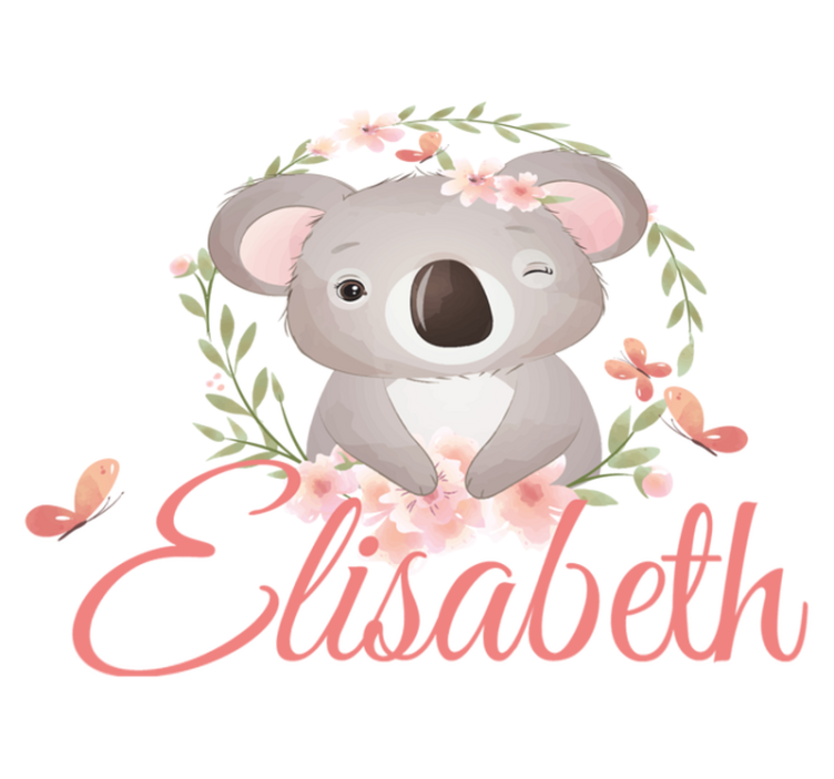 Vinyl teppich kinderzimmer mit süßem koala namen - TenStickers