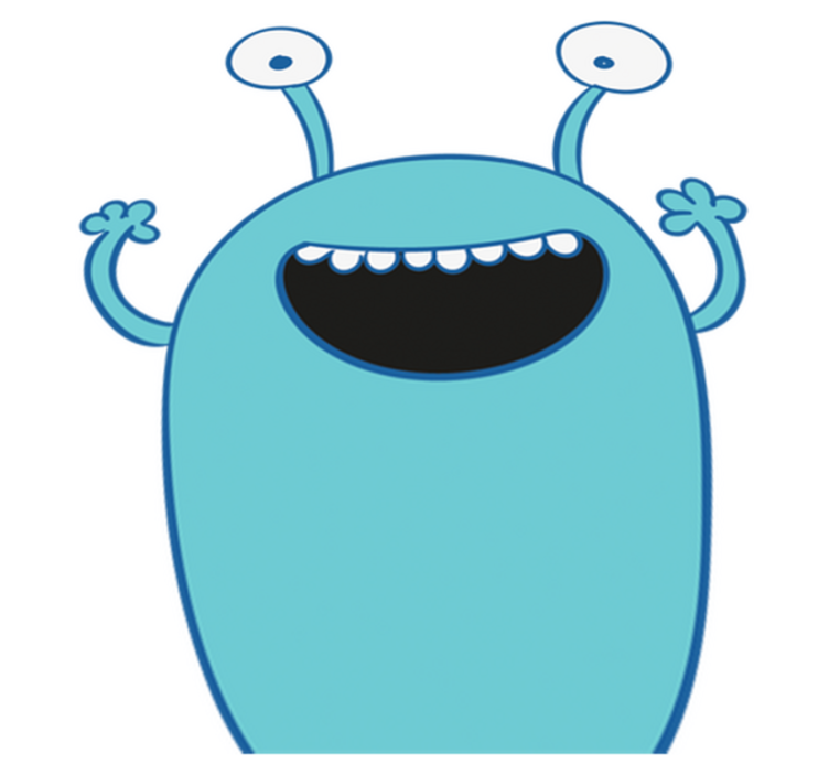 Vinyl teppich kinderzimmer mit blauer monster aufkleber - TenStickers