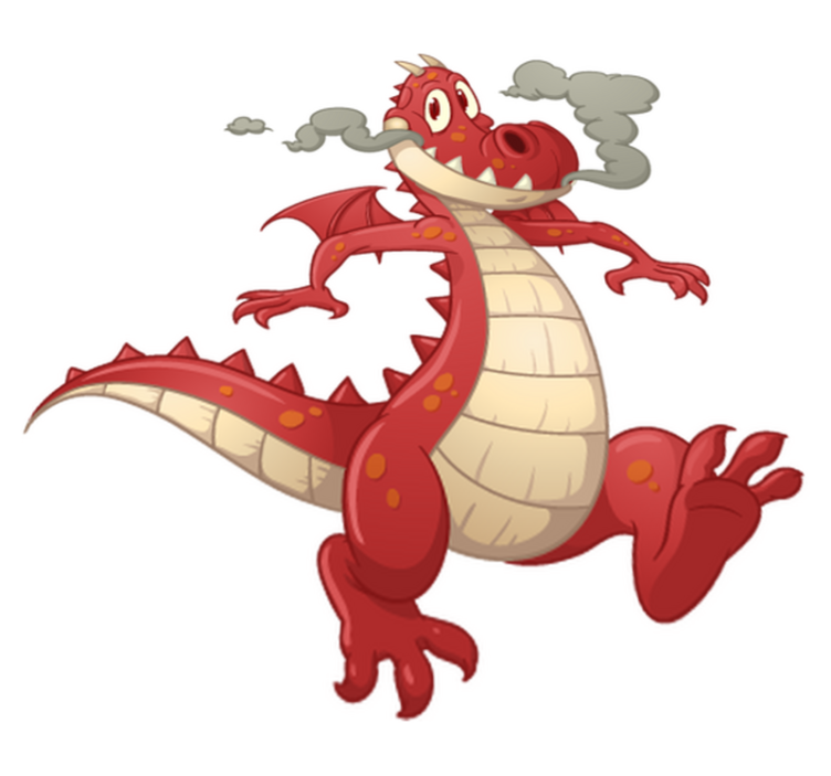 Vinyl teppich kinderzimmer roter drache - TenStickers