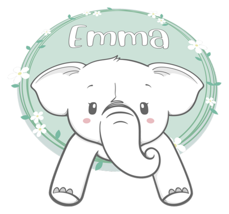 Vinyl teppich kinderzimmer mit namen elefant - TenStickers