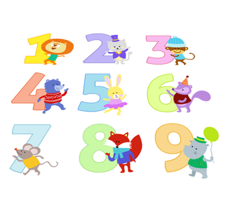 Vinyl teppich kinderzimmer mit kinderzahlen stickern - TenStickers