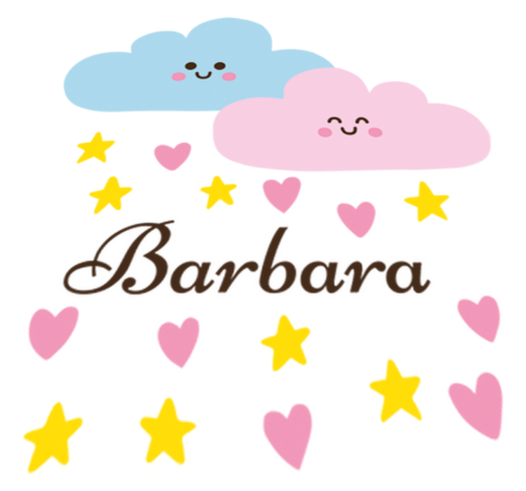 Vinyl teppich kinderzimmer wolke blau rosa mit name - TenStickers