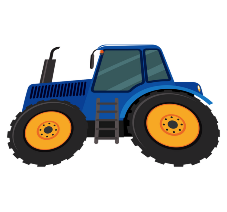 Vinyl teppich kinderzimmer blauer traktor - TenStickers
