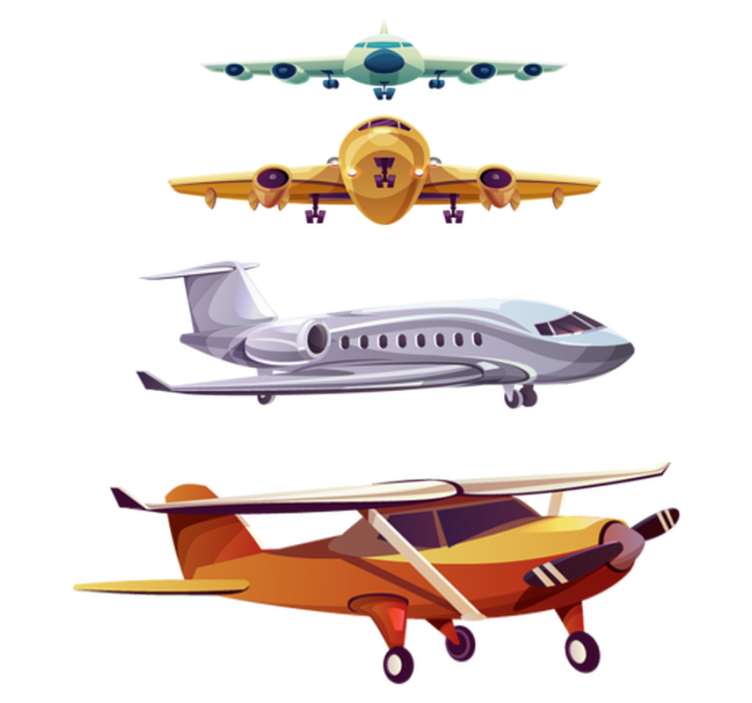 Vinyl teppich kinderzimmer flugzeug-set - TenStickers